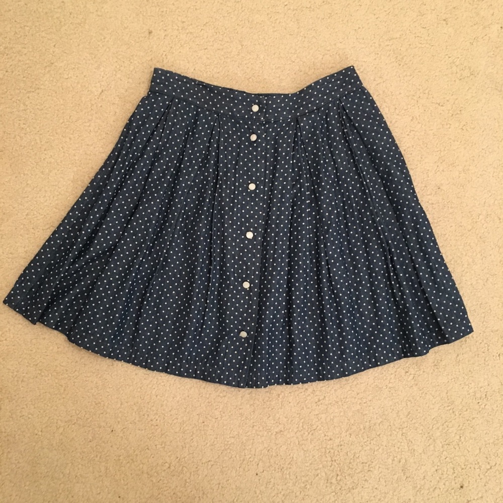 Blue & White Polka Dot Skirt